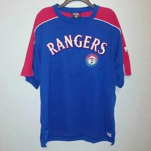 Adult Size Large Texas Rangers Blue MLB Stiches Athletic Gear Pull Over Jersey